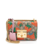 Gucci GG Supreme Strawberry Padlock Small Shoulder Bag (SHF-fvXtPX)