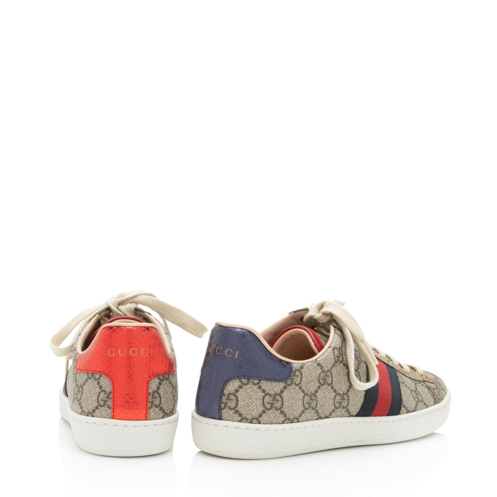 Gucci GG Supreme Web Ace Sneakers - Size 8 / 38 (SHF-XvU2I0)