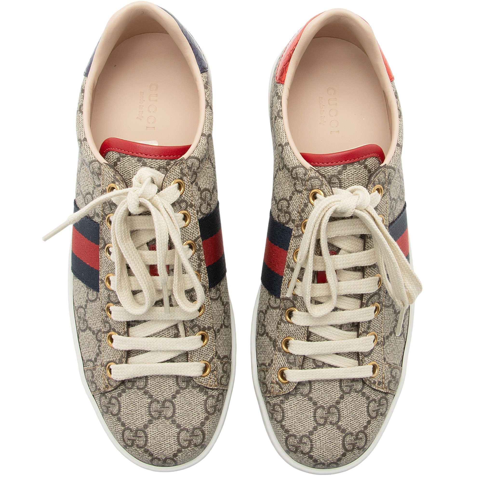 Gucci GG Supreme Web Ace Sneakers - Size 8 / 38 (SHF-XvU2I0)