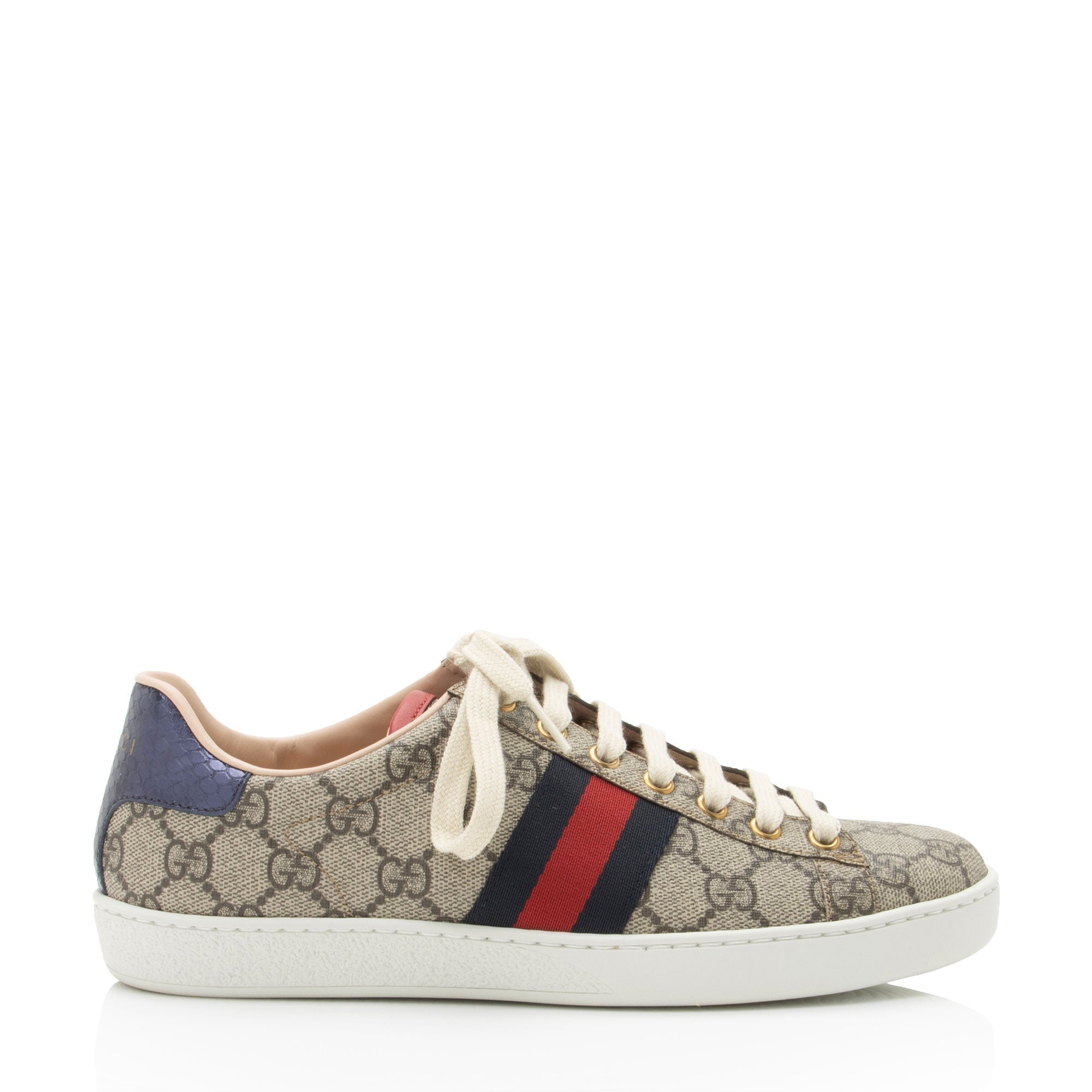 Gucci GG Supreme Web Ace Sneakers - Size 8 / 38 (SHF-XvU2I0)