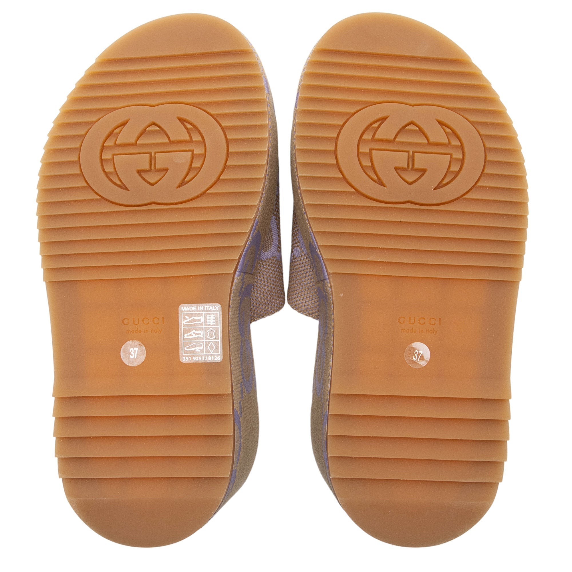 Gucci Jumbo GG Canvas Platform Wedge Slides - Size 7 / 37 (SHF-th537h)