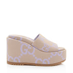 Gucci Jumbo GG Canvas Platform Wedge Slides - Size 7 / 37 (SHF-th537h)