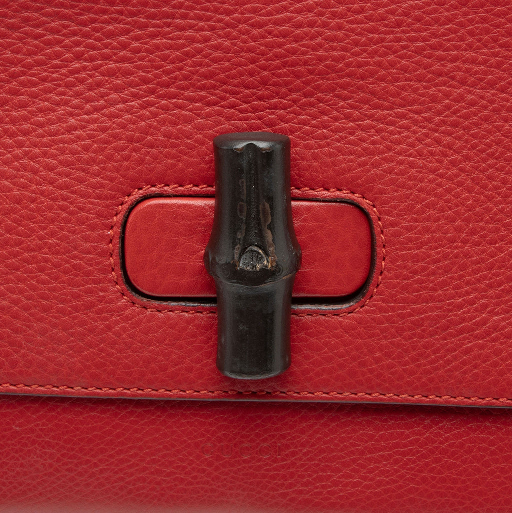Gucci Leather Bamboo Daily Clutch (SHF-3AXfCb)
