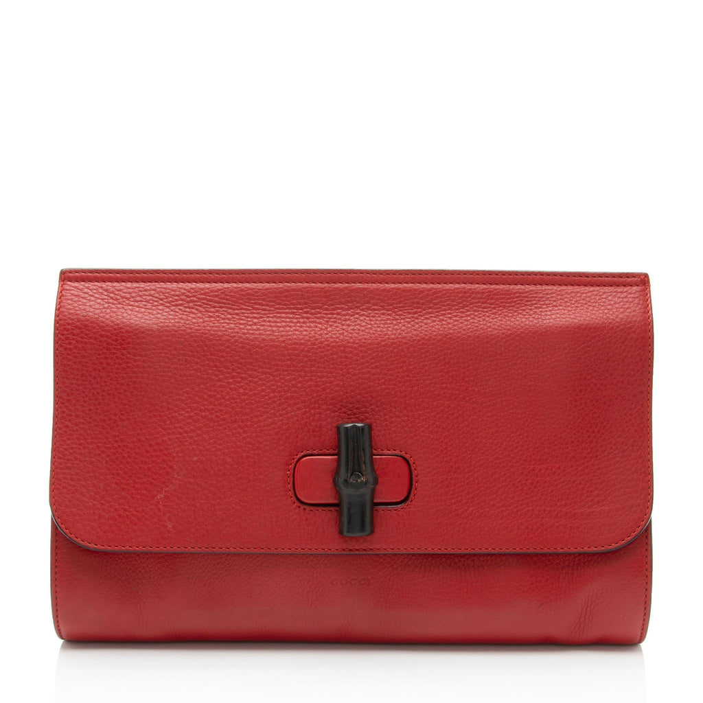 Gucci Leather Bamboo Daily Clutch (SHF-3AXfCb)