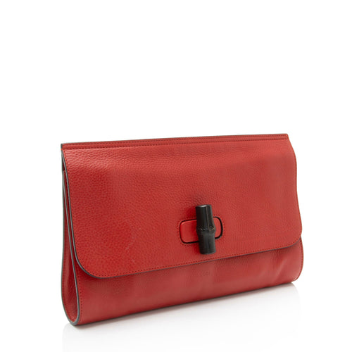 Gucci Leather Bamboo Daily Clutch (SHF-3AXfCb)