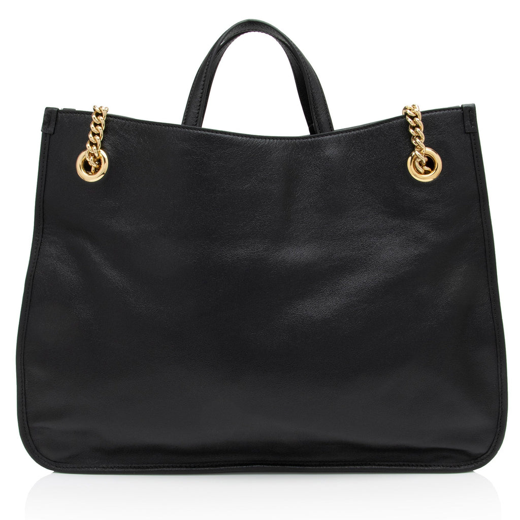 Gucci Leather Horsebit 1955 Chain Large Tote (SHF-LnlXOo)