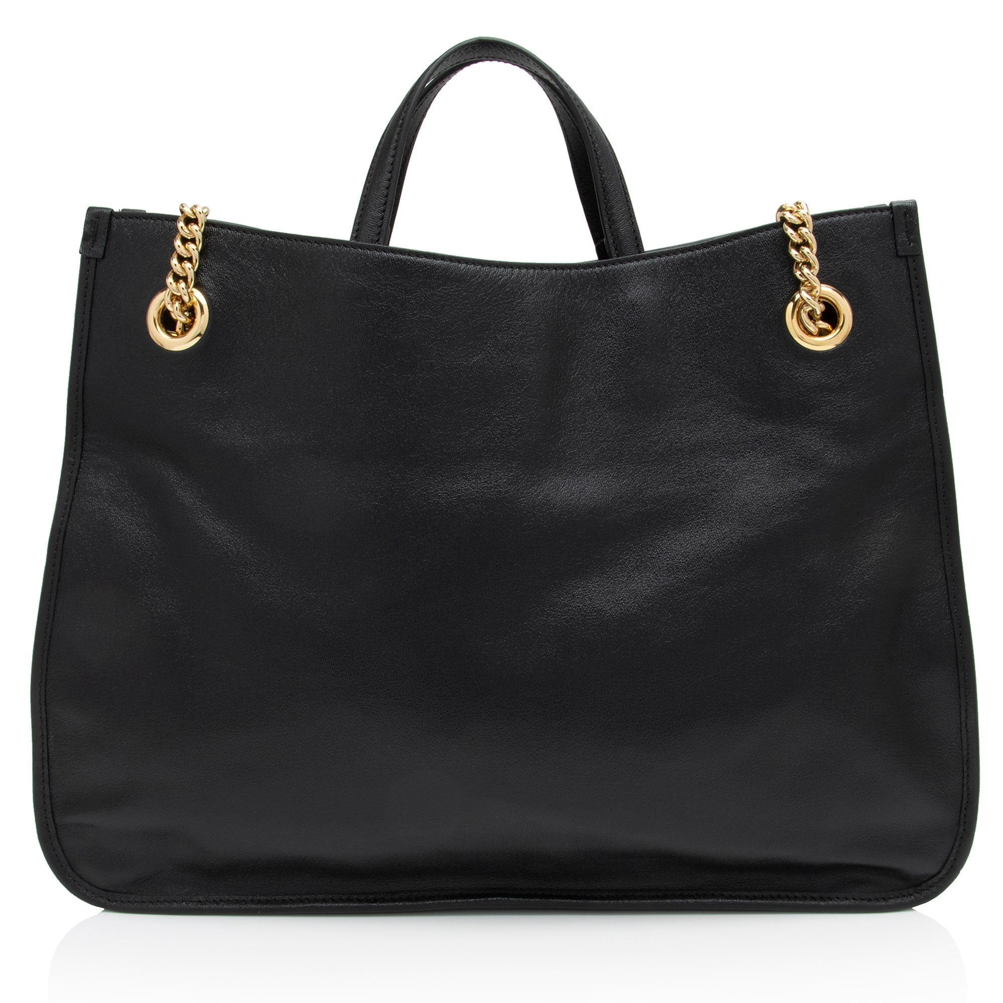 Gucci Leather Horsebit 1955 Chain Large Tote (SHF-LnlXOo)