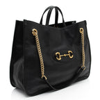 Gucci Leather Horsebit 1955 Chain Large Tote (SHF-LnlXOo)