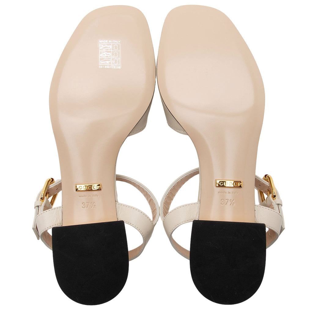 Gucci Leather Horsebit 25mm Sandals - Size 7.5 / 37.5 (SHF-u8CxO8)