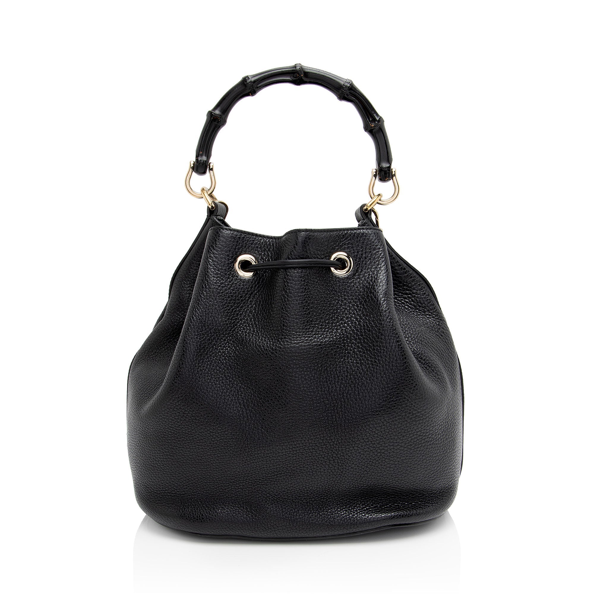 Gucci Leather Miss Bamboo Bucket Bag (SHF-dfu7GZ)