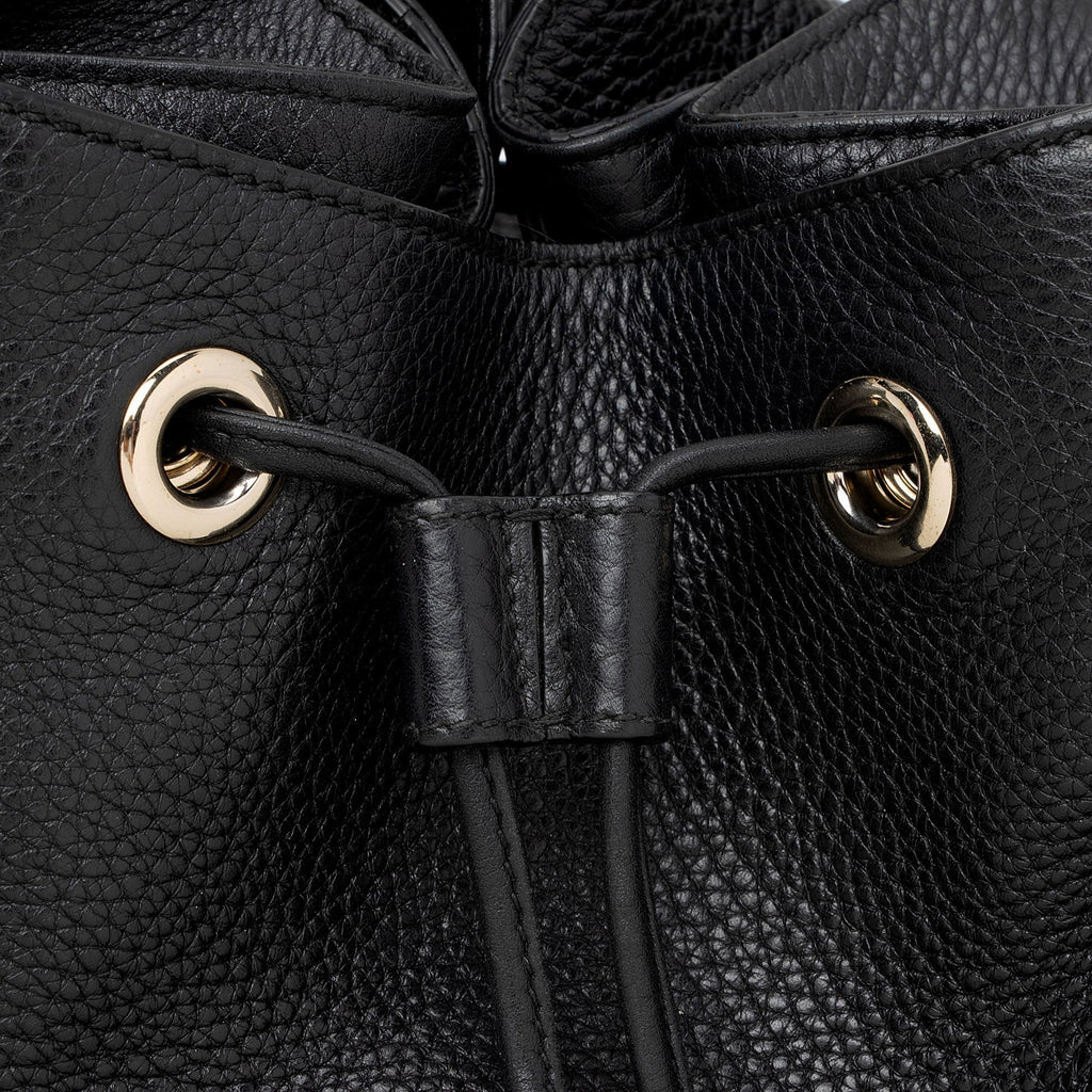 Gucci Leather Miss Bamboo Bucket Bag (SHF-dfu7GZ)