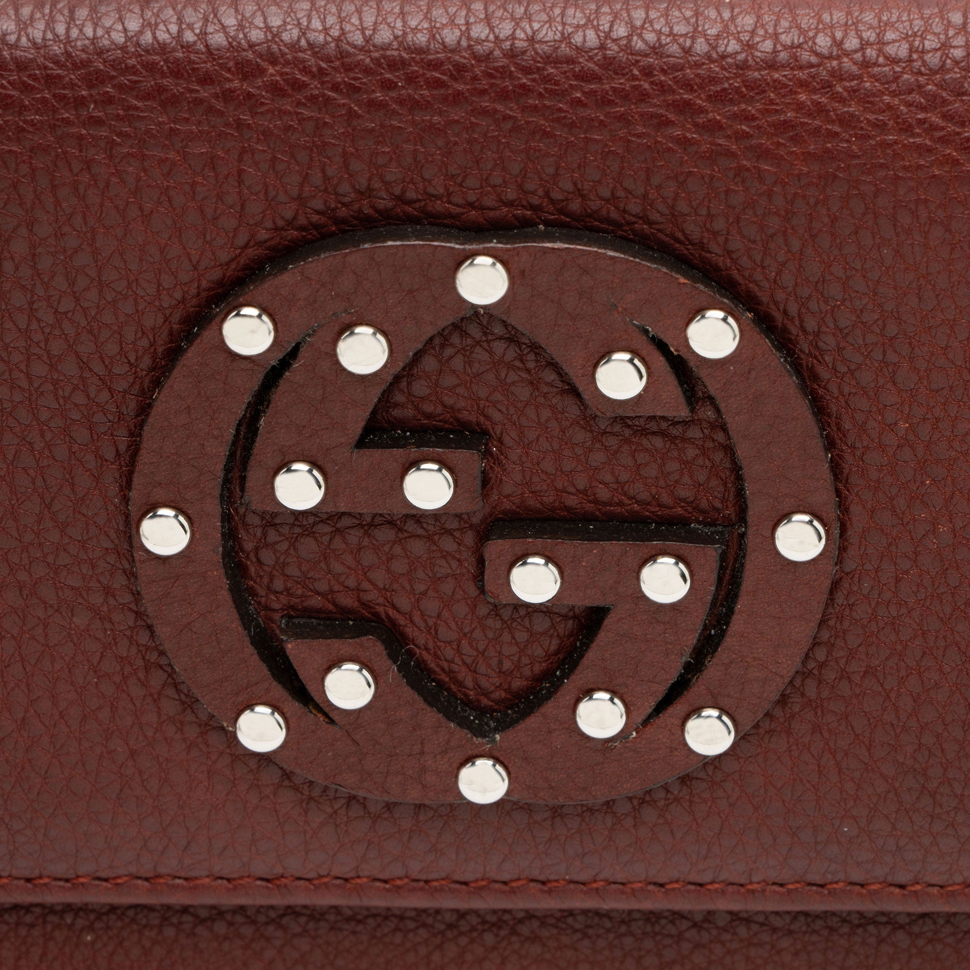 Gucci Leather Studded Soho Continental Wallet (SHF-6ezDwc)