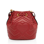 Gucci Matelasse Leather GG Marmont Bucket Bag (SHF-aEqM68)