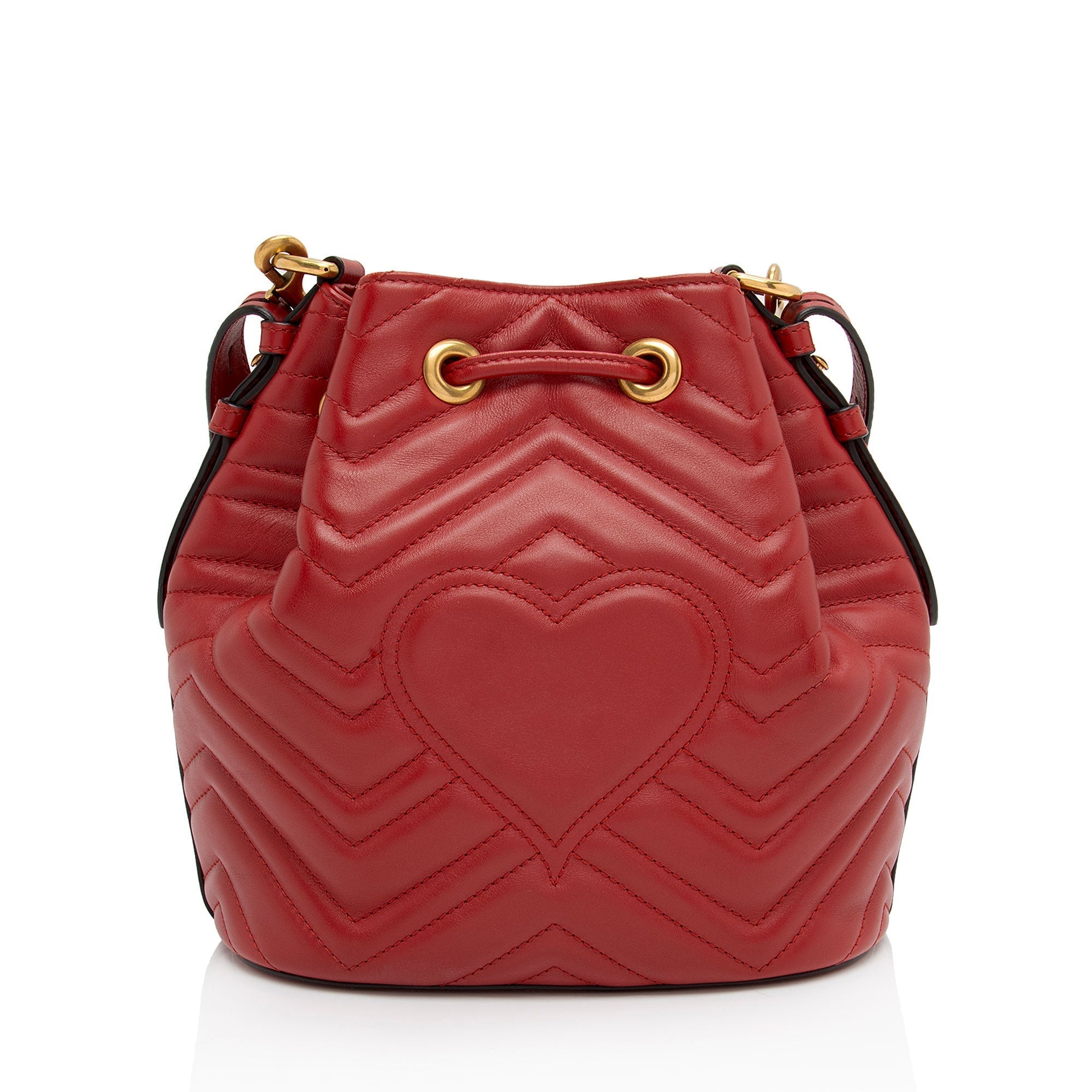Gucci Matelasse Leather GG Marmont Bucket Bag (SHF-aEqM68)