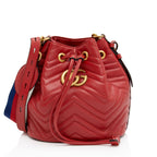 Gucci Matelasse Leather GG Marmont Bucket Bag (SHF-aEqM68)