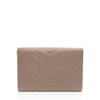 Gucci Matelasse Leather GG Marmont Flap Mini Wallet Bag (SHF-L9tXYx)