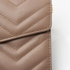 Gucci Matelasse Leather GG Marmont Flap Mini Wallet Bag (SHF-L9tXYx)