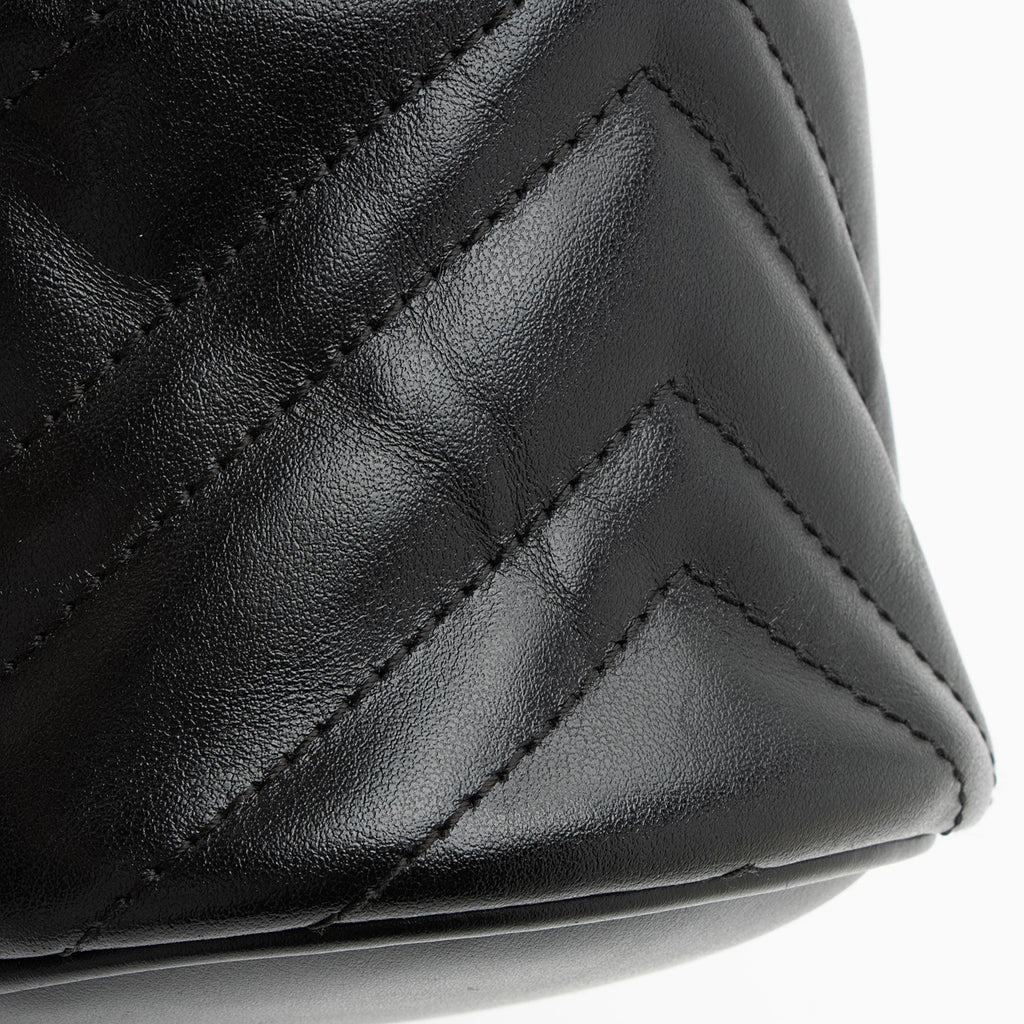 Gucci Matelasse Leather GG Marmont Round Mini Backpack (SHF-tbmiZF)