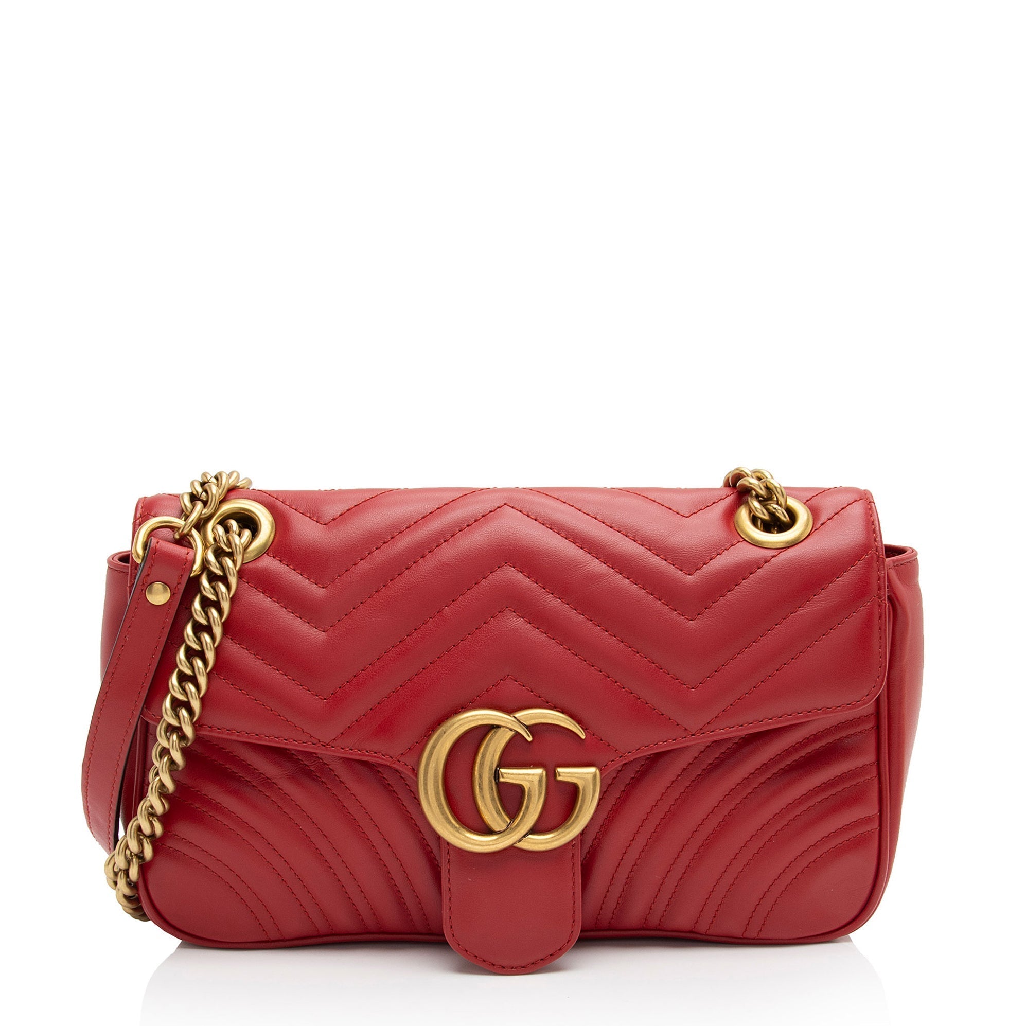 Gucci Matelasse Leather GG Marmont Small Flap Bag (SHF-bWHrUc)