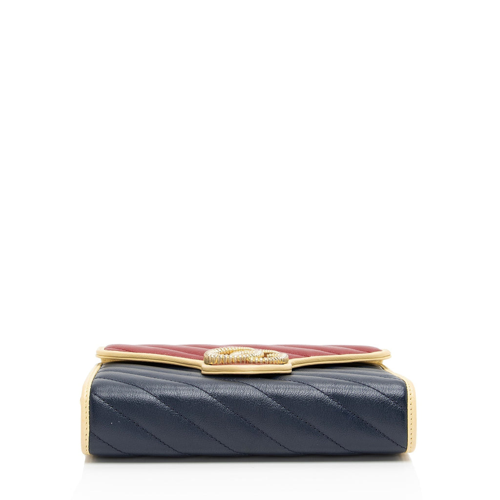 Gucci Matelasse Leather Torchon GG Marmont Mini Chain Bag (SHF-9uADNd)
