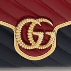 Gucci Matelasse Leather Torchon GG Marmont Mini Chain Bag (SHF-9uADNd)
