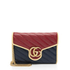 Gucci Matelasse Leather Torchon GG Marmont Mini Chain Bag (SHF-9uADNd)