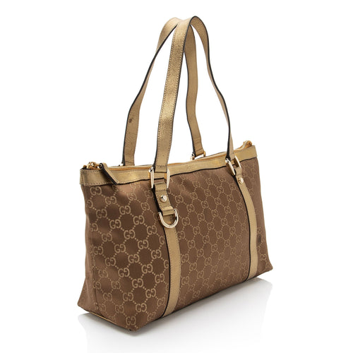 Gucci Metallic GG Canvas Abbey Medium Tote (SHF-fEFerC)