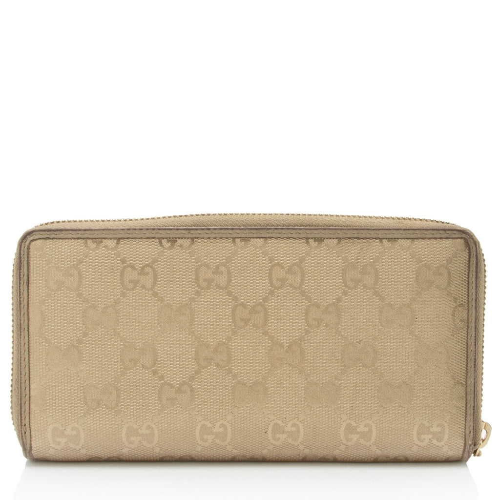 Gucci Metallic GG Imprime Zip Around Wallet (SHF-Q4BvCG)