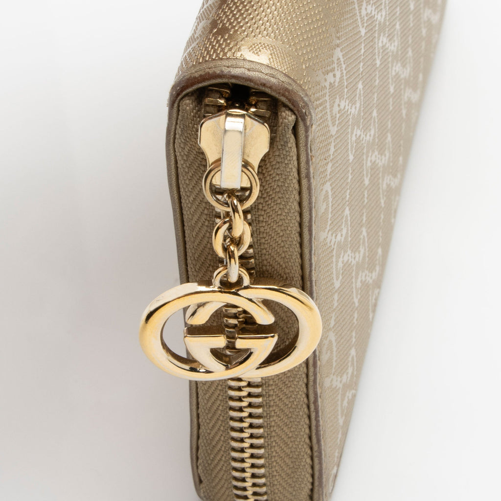 Gucci Metallic GG Imprime Zip Around Wallet (SHF-Q4BvCG)
