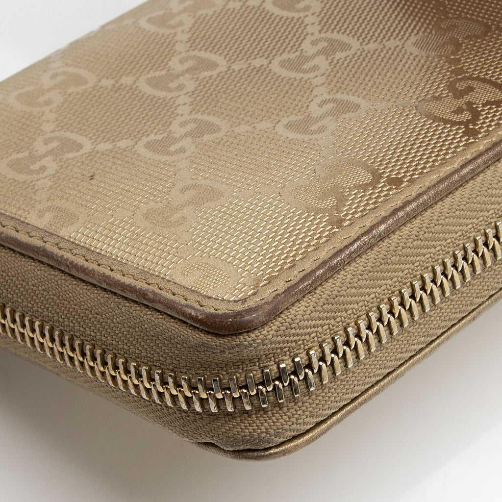 Gucci Metallic GG Imprime Zip Around Wallet (SHF-Q4BvCG)
