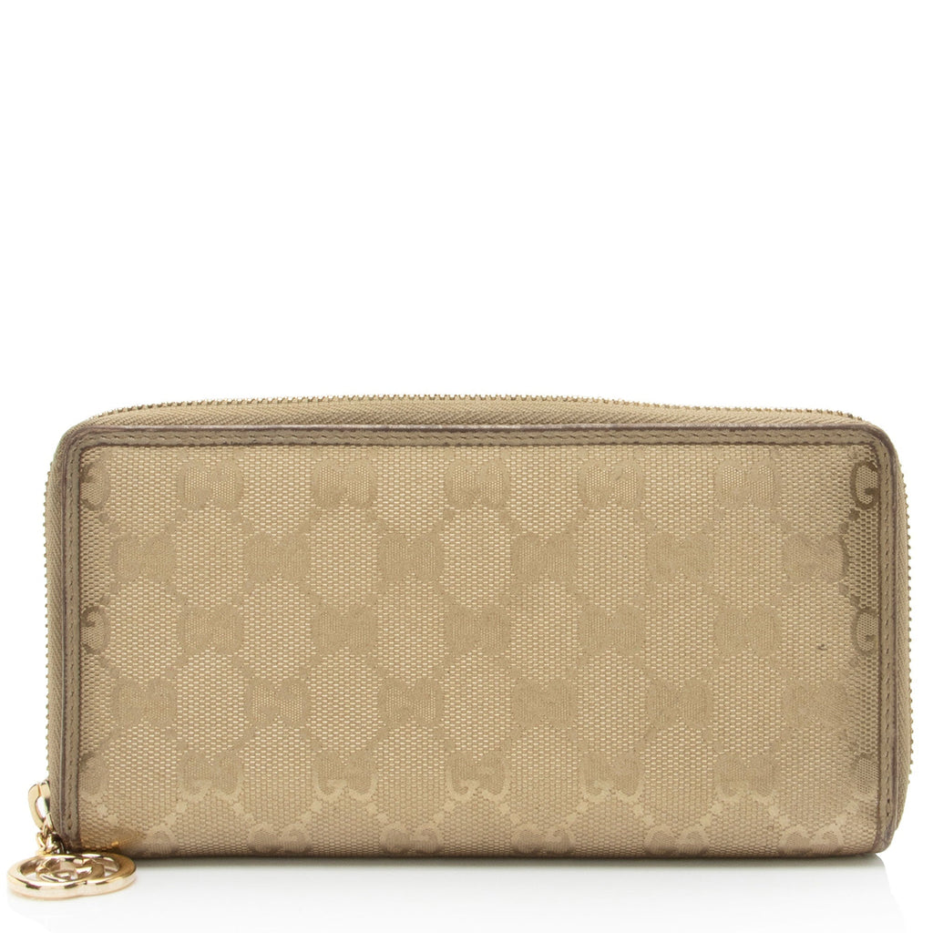 Gucci Metallic GG Imprime Zip Around Wallet (SHF-Q4BvCG)