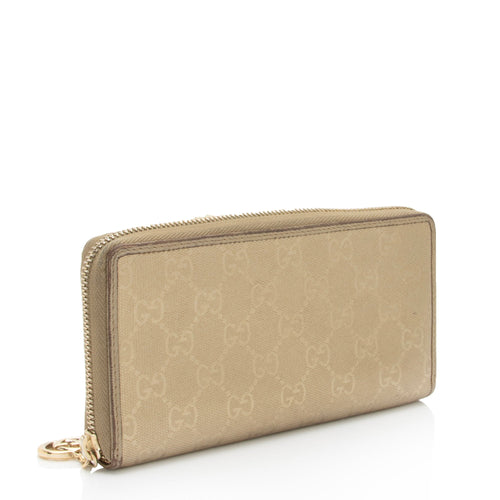Gucci Metallic GG Imprime Zip Around Wallet (SHF-Q4BvCG)