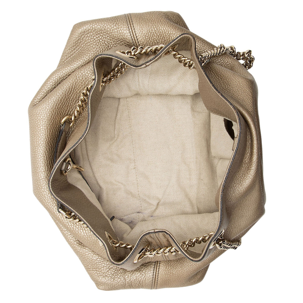 Gucci Metallic Leather Soho Medium Shoulder Bag (SHF-50oytz)
