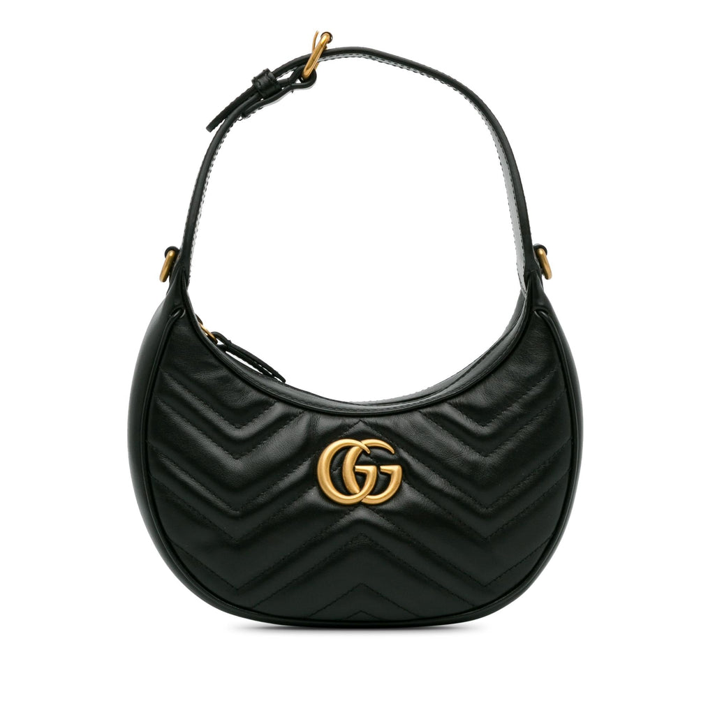 Gucci Mini GG Marmont Half Moon Bag (SHG-ramOzt)