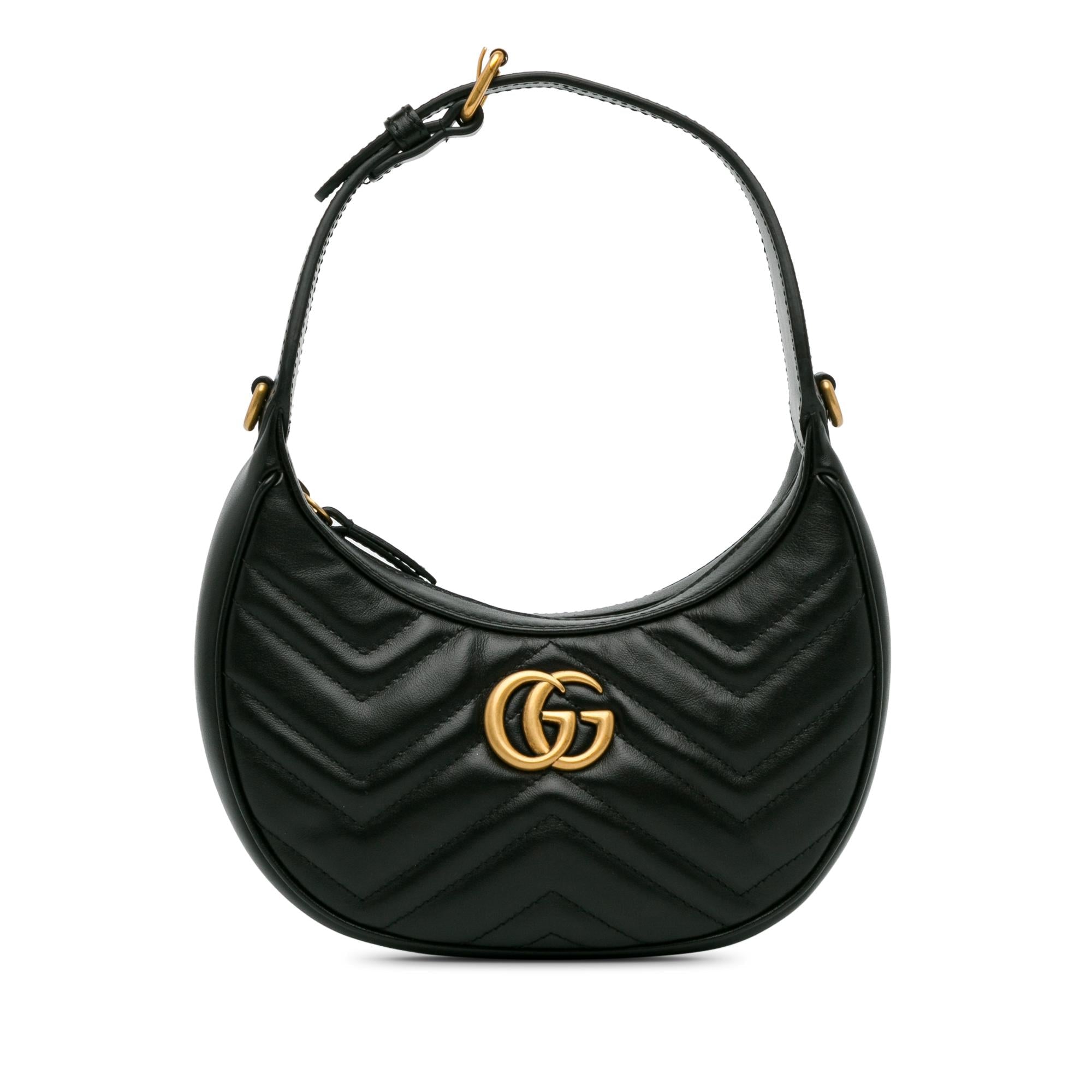 Gucci Mini GG Marmont Half Moon Bag (SHG-ramOzt)