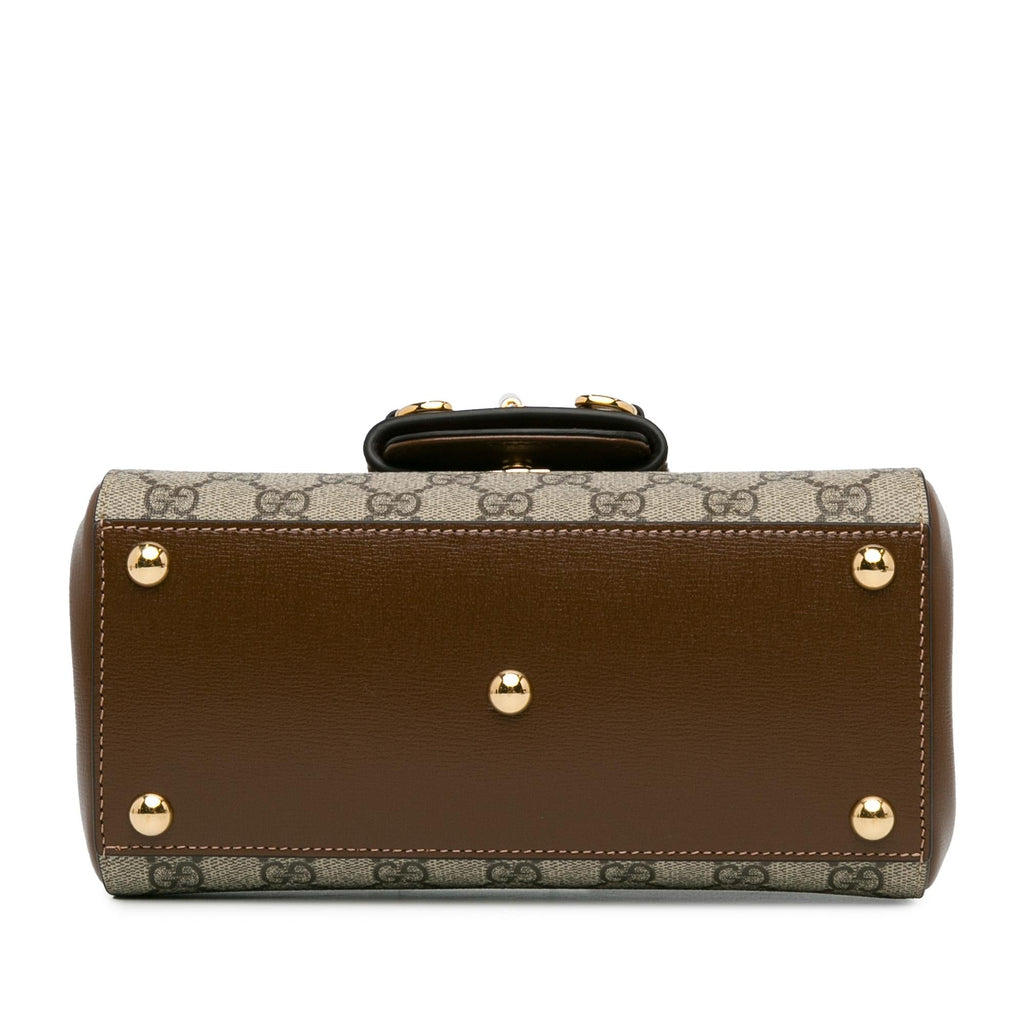 Gucci Mini GG Supreme Horsebit 1955 Satchel (SHG-SrwnA0)