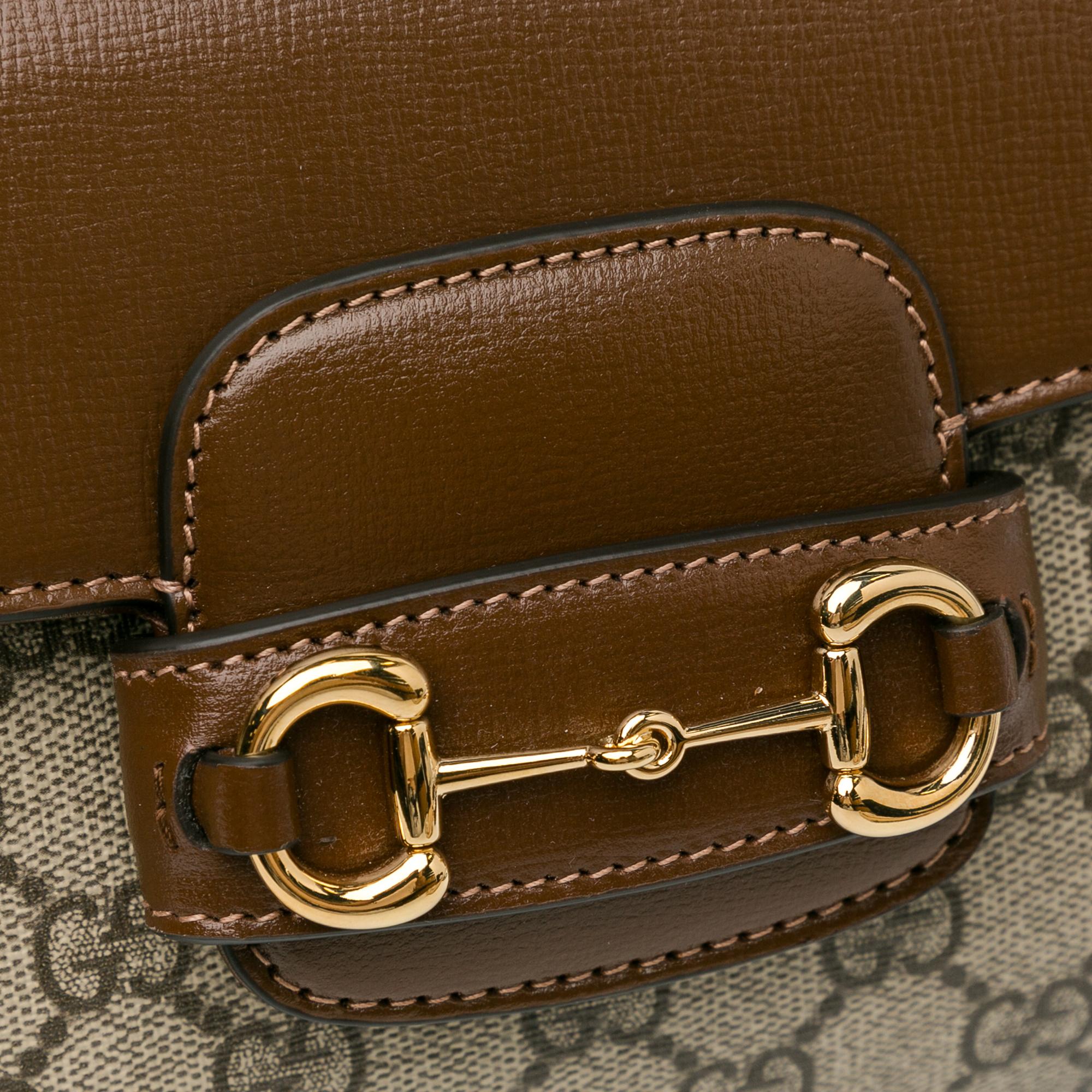 Gucci Mini GG Supreme Horsebit 1955 Satchel (SHG-SrwnA0)