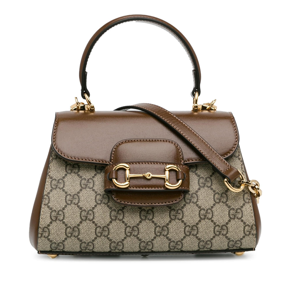 Gucci Mini GG Supreme Horsebit 1955 Satchel (SHG-SrwnA0)