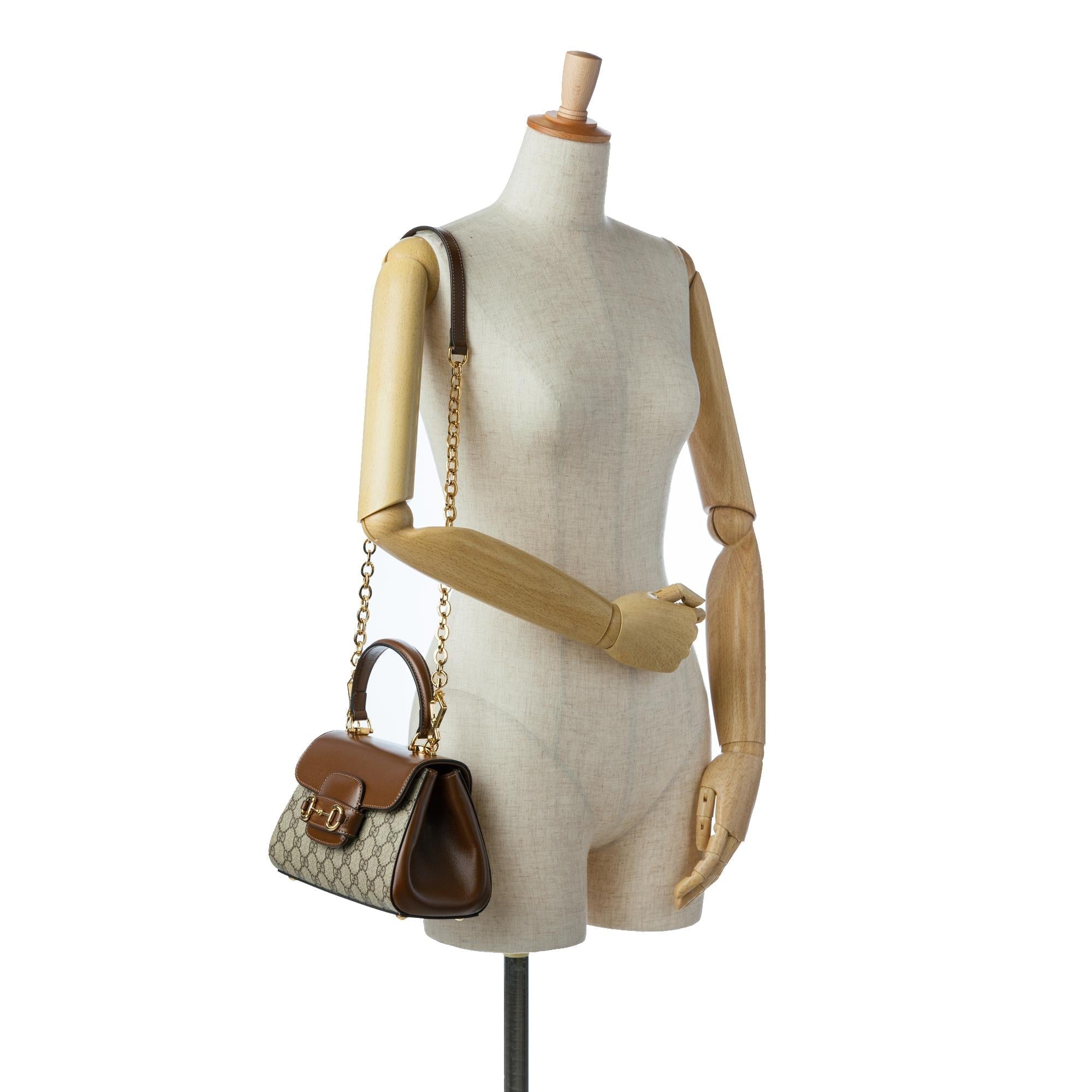 Gucci Mini GG Supreme Horsebit 1955 Satchel (SHG-SrwnA0)
