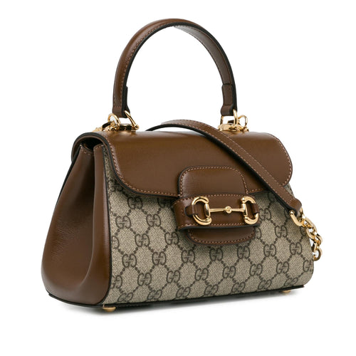 Gucci Mini GG Supreme Horsebit 1955 Satchel (SHG-SrwnA0)