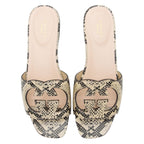 Gucci Python Embossed Leather Interlocking G Cut Out Slide Sandals - Size 7.5 / 37.5 (SHF-iUTWC2)
