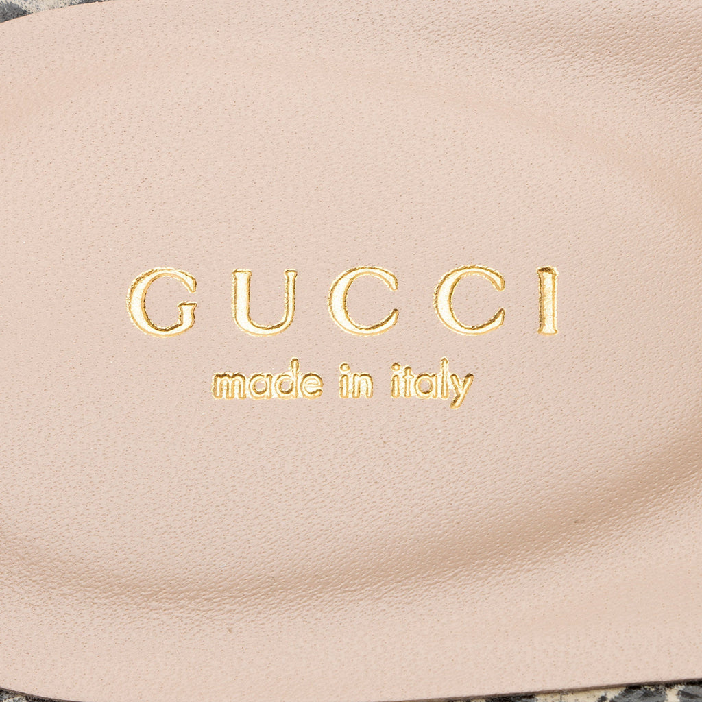 Gucci Python Embossed Leather Interlocking G Cut Out Slide Sandals - Size 7.5 / 37.5 (SHF-iUTWC2)