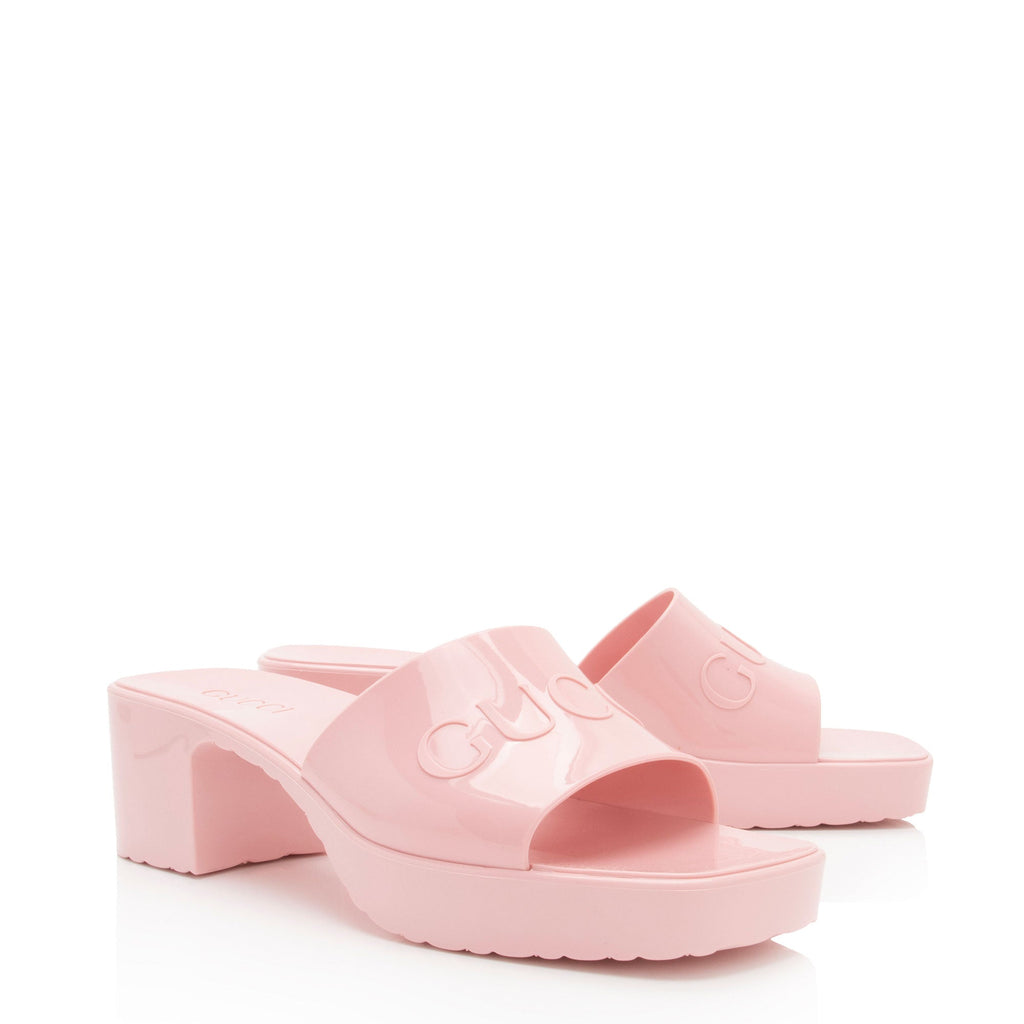 Gucci Rubber Slide Sandals - Size 8 / 38 (SHF-QTr76P)
