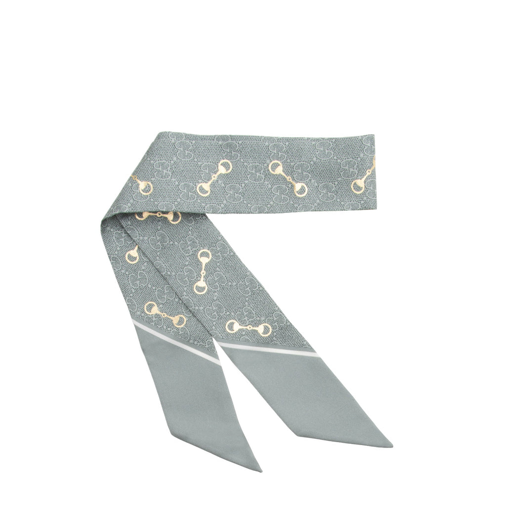 Gucci Silk Horsebit Twill Scarf (SHF-PsU738)