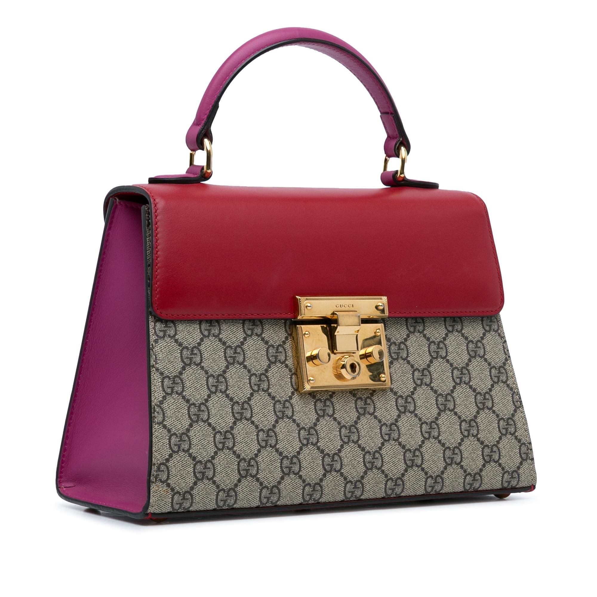 Gucci Small GG Supreme Padlock Satchel (SHG-2Z0zjB)