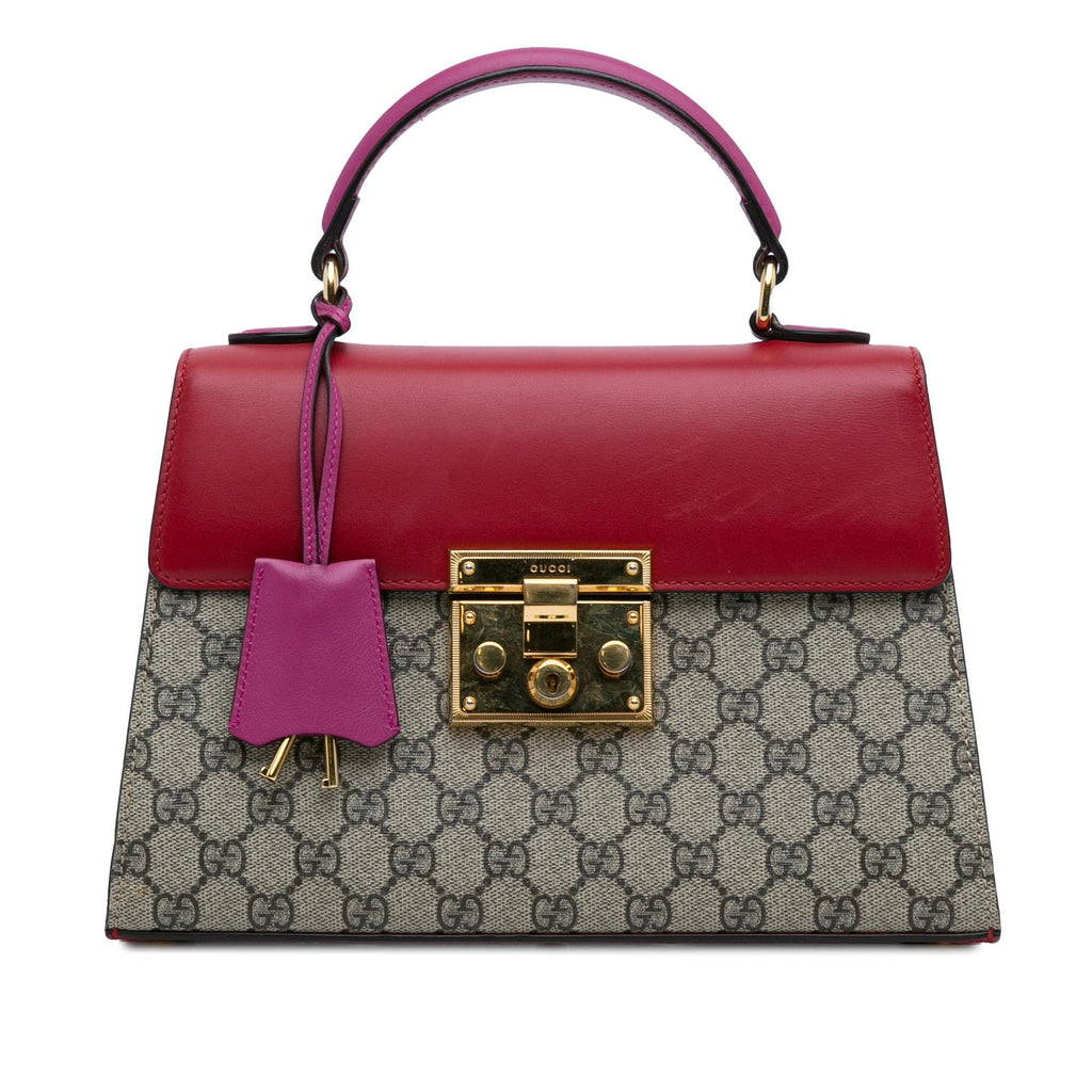 Gucci Small GG Supreme Padlock Satchel (SHG-2Z0zjB)