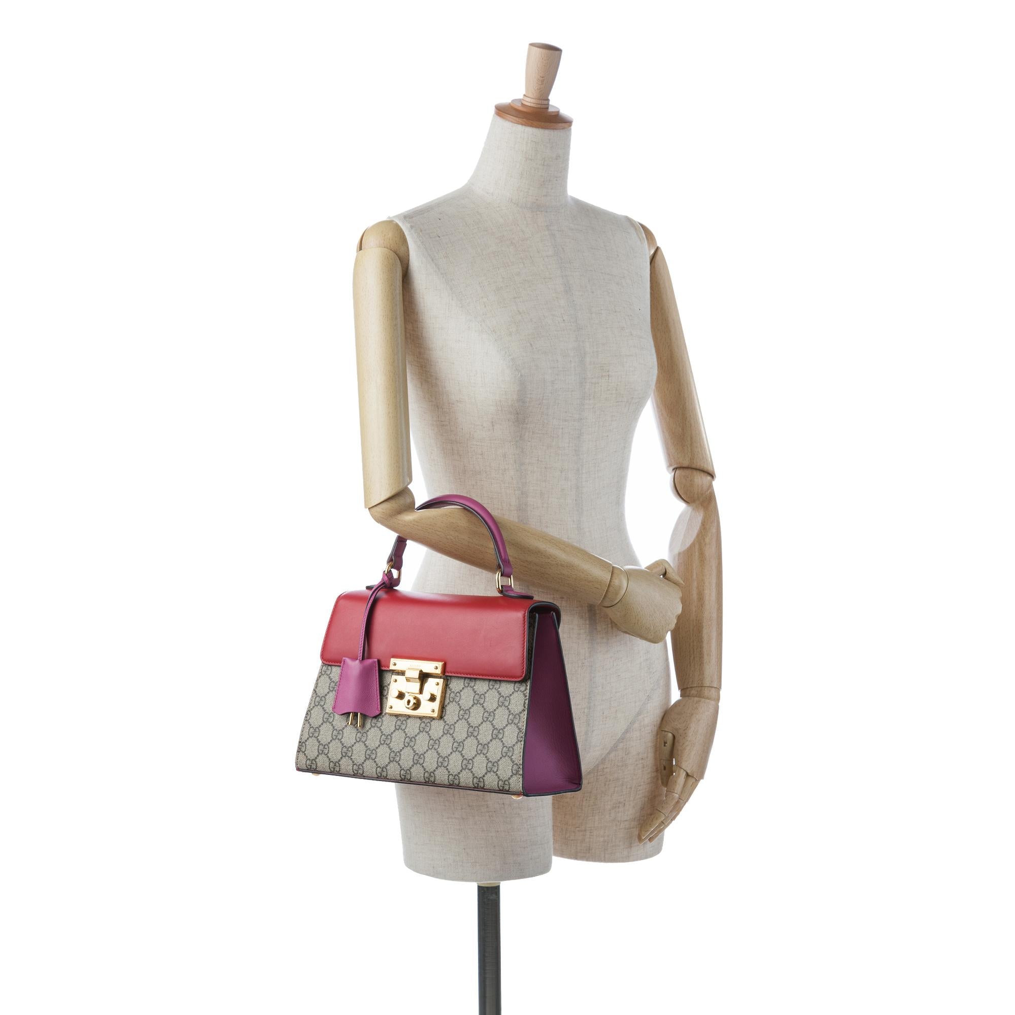 Gucci Small GG Supreme Padlock Satchel (SHG-2Z0zjB)