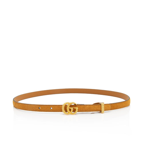 Gucci Suede Torchon GG Skinny Belt - Size 32 / 80 (SHF-3Q44dF)