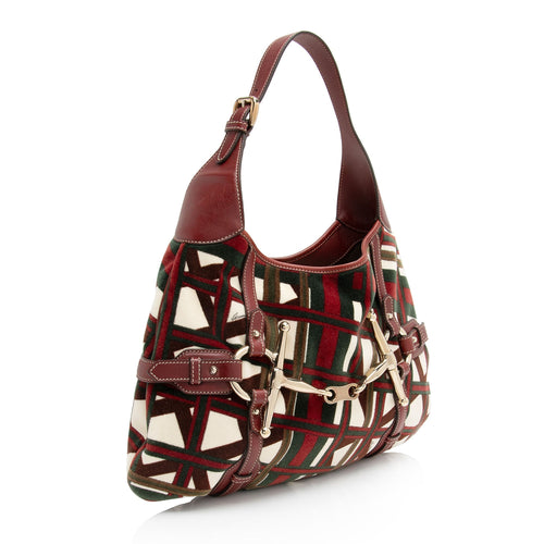 Gucci Velvet Horsebit 85th Anniversary Large Hobo (SHF-zg4KIX)