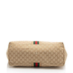Gucci Vintage GG Canvas Web Tassel Tote (SHF-S7CL5b)